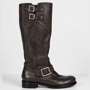 Jimmy Choo Black Glitter Heeled Boots